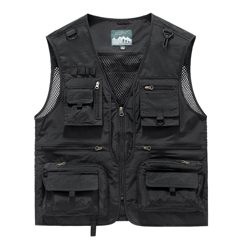 Herren nan multifunktionale Anglerweste mit zahlreichen Taschen und Mesh-Einsätzen Drune