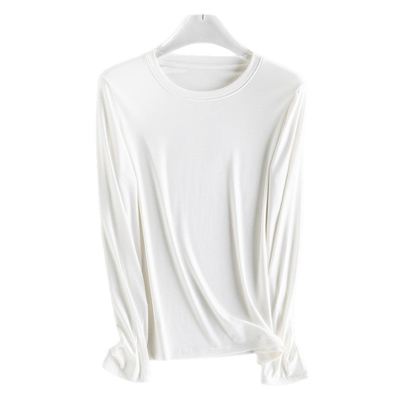 Damen Feines Longsleeve aus elastischem Modal-Jersey mit Rundhalsausschnitt und figurumspielendem Fall Drune