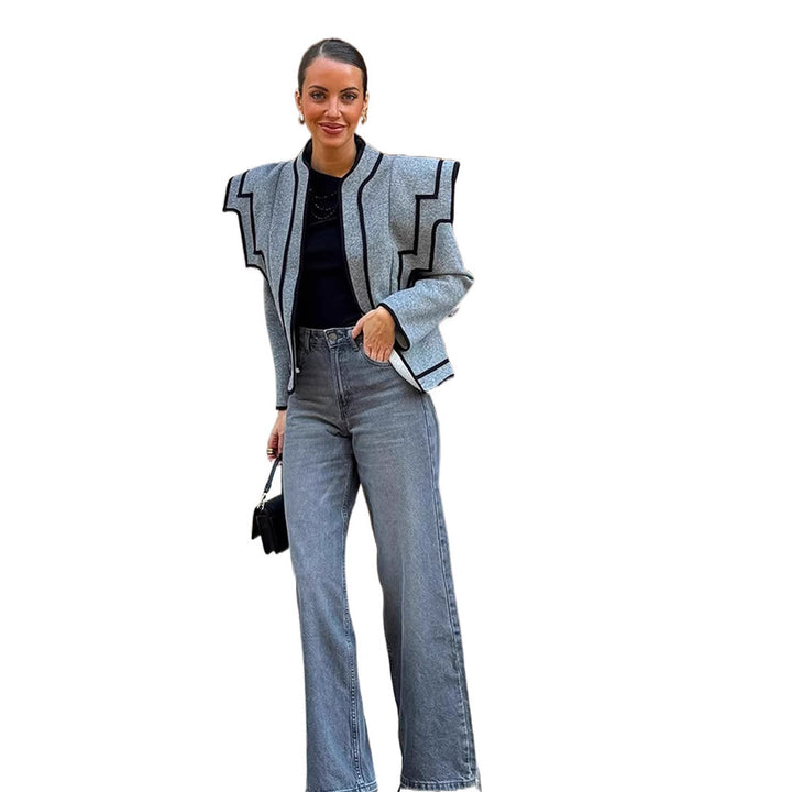 Damen Modische Jacke mit geometrischem Schnitt und besonderen Akzenten Drune