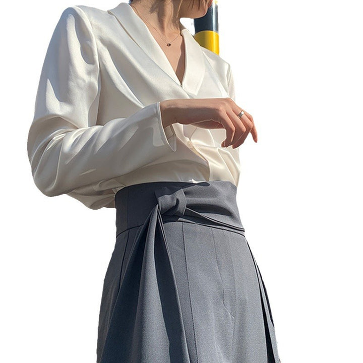 Damen Luxuriöses Satinbluse Drune
