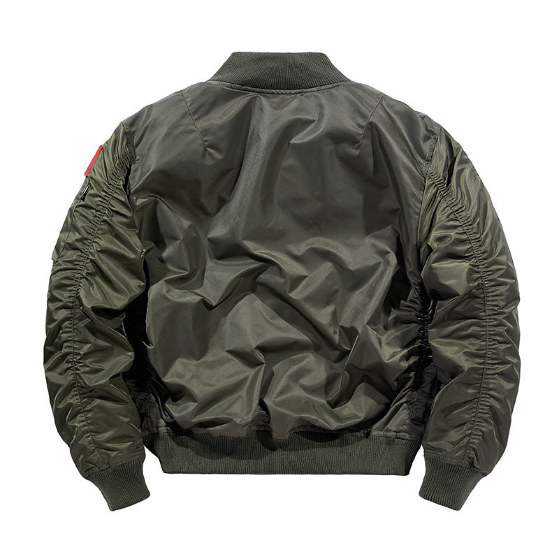 Herren Wattierte Bomberjacke im Pilotendesign mit Utility-Taschen und Rippbündchen Drune