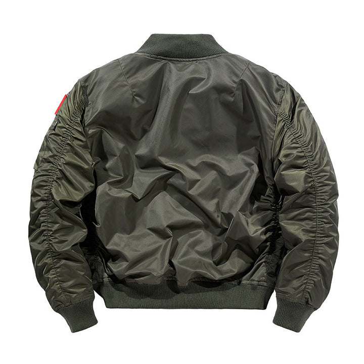 Herren Wattierte Bomberjacke im Pilotendesign mit Utility-Taschen und Rippbündchen Drune