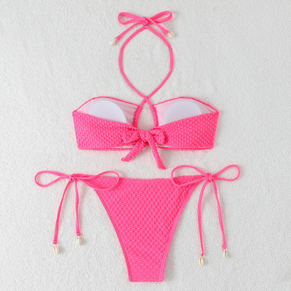 Damen Bikini-Set mit innovativem Bindemuster und modischem Cut-Out Drune