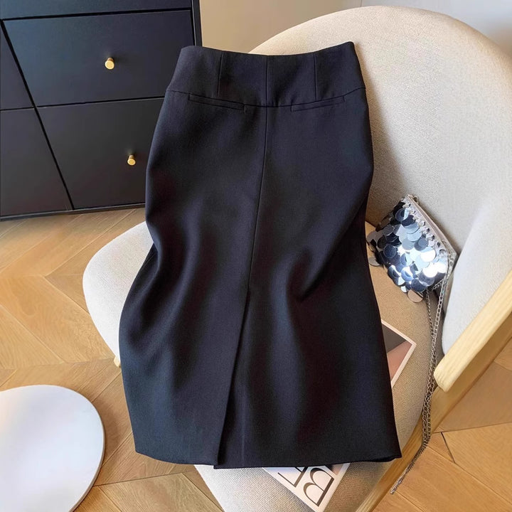 Damen Eleganter Bleistiftrock mit Reißverschluss Drune
