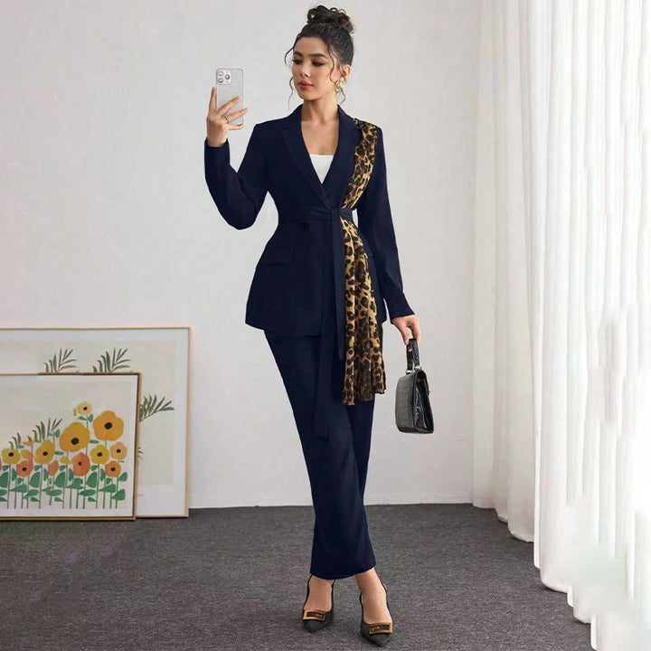 Damen Luxuriöses Blazeranzug mit Leopardenmuster Drune