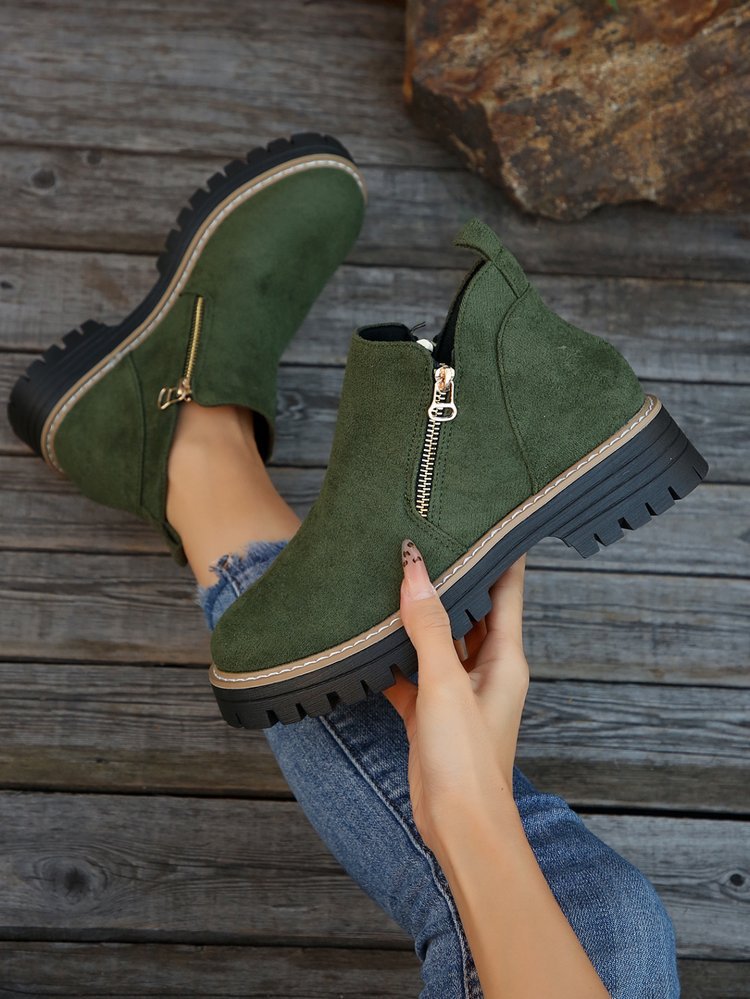Damen Chelsea-Stiefelette mit profilierter Gummisohle und seitlichem Reißverschluss Drune