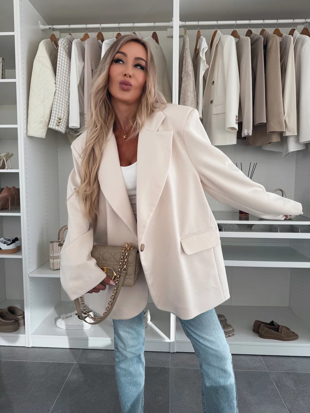 Damen oversized Blazerjacke mit modernem Schnitt und nachhaltigen Materialien Drune