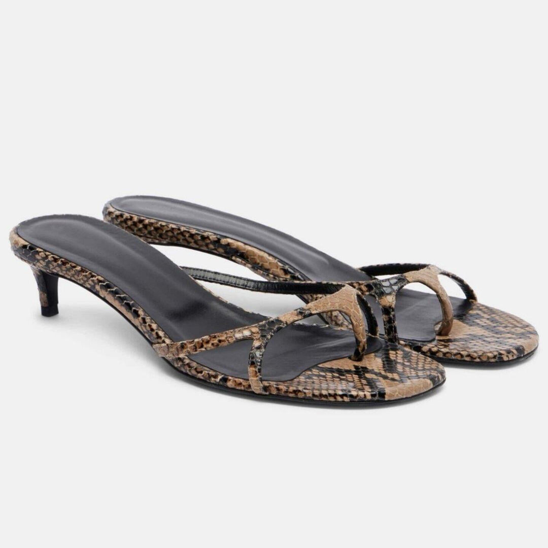 Damen Zehentrenner-Sandalen mit modischem Schlangenleder-Design und elegantem Absatz Drune