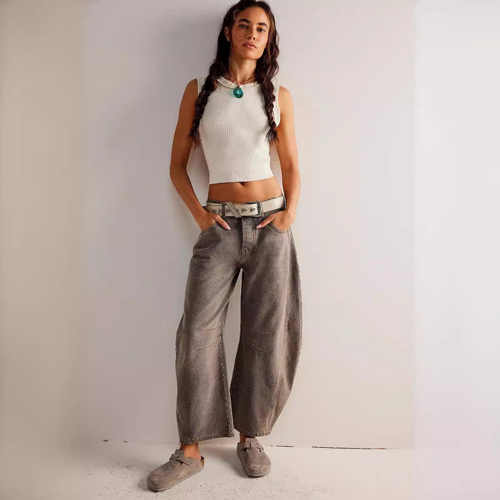 Damen Baggy-Jeans im Modernen Stil Drune