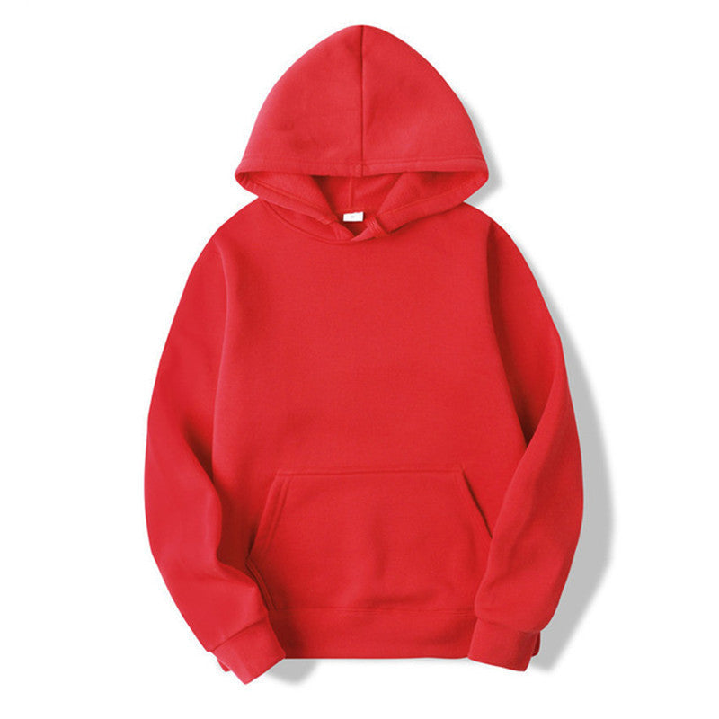 Unisex schlichter Kapuzenpullover mit Kängurutasche, gerippten Bündchen und relaxed Fit Drune