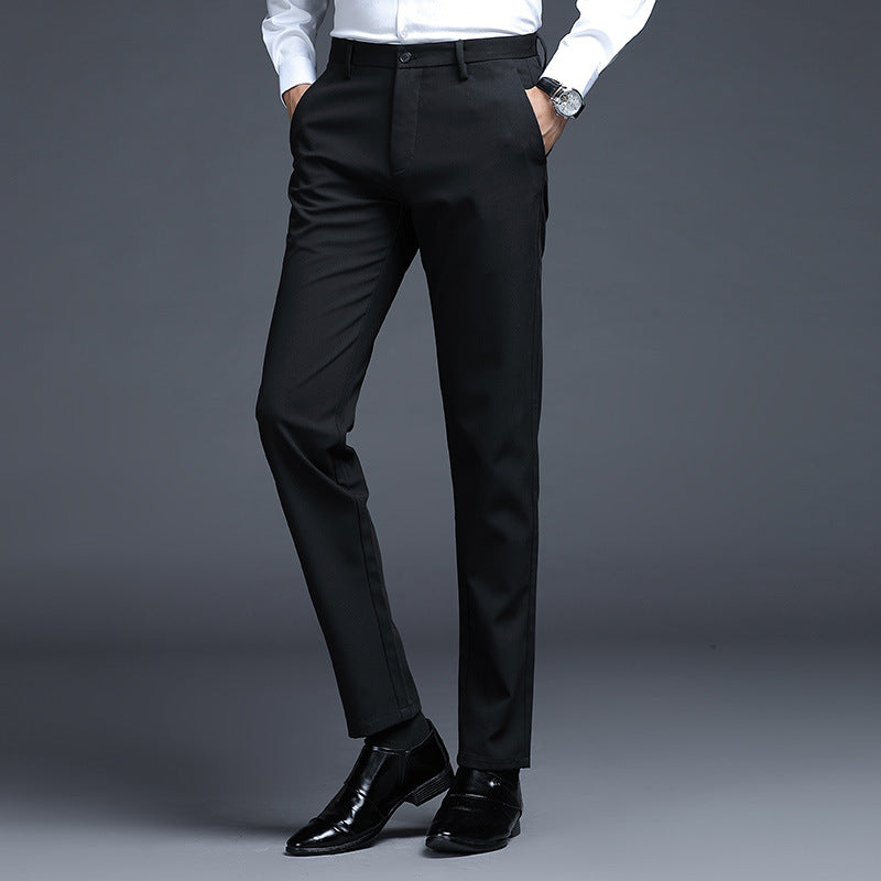 Herren Formelle Slim-Fit Anzughose mit Stretchbund und Bügelfalte Drune