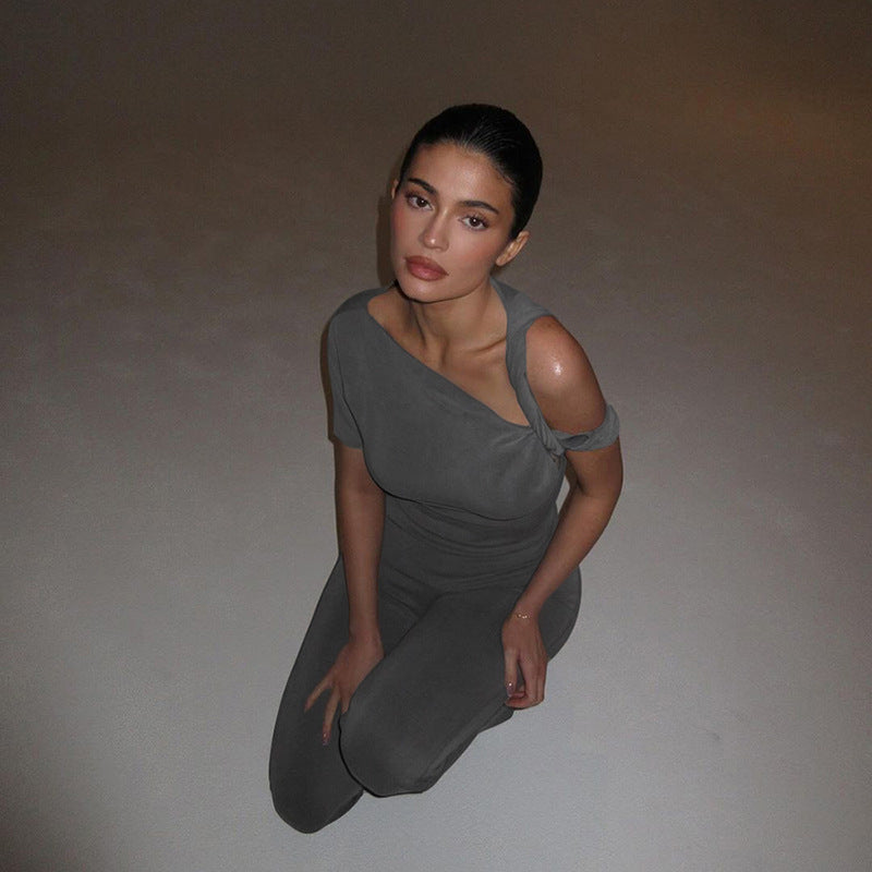 Damen Eleganter Einteiler mit asymmetrischem Schnitt und geschmackvollem Detail Drune