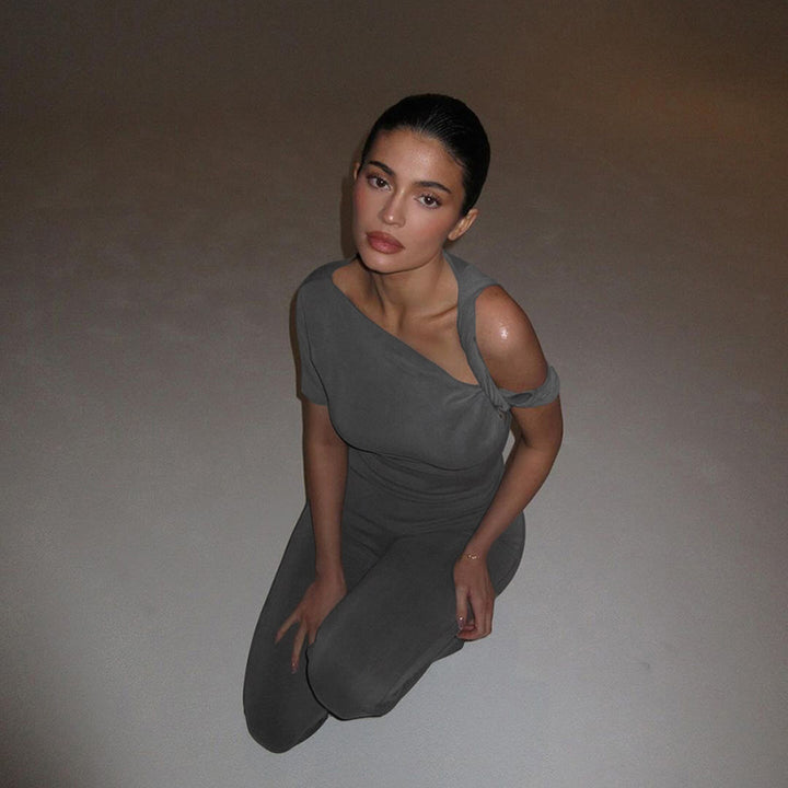 Damen Eleganter Einteiler mit asymmetrischem Schnitt und geschmackvollem Detail Drune