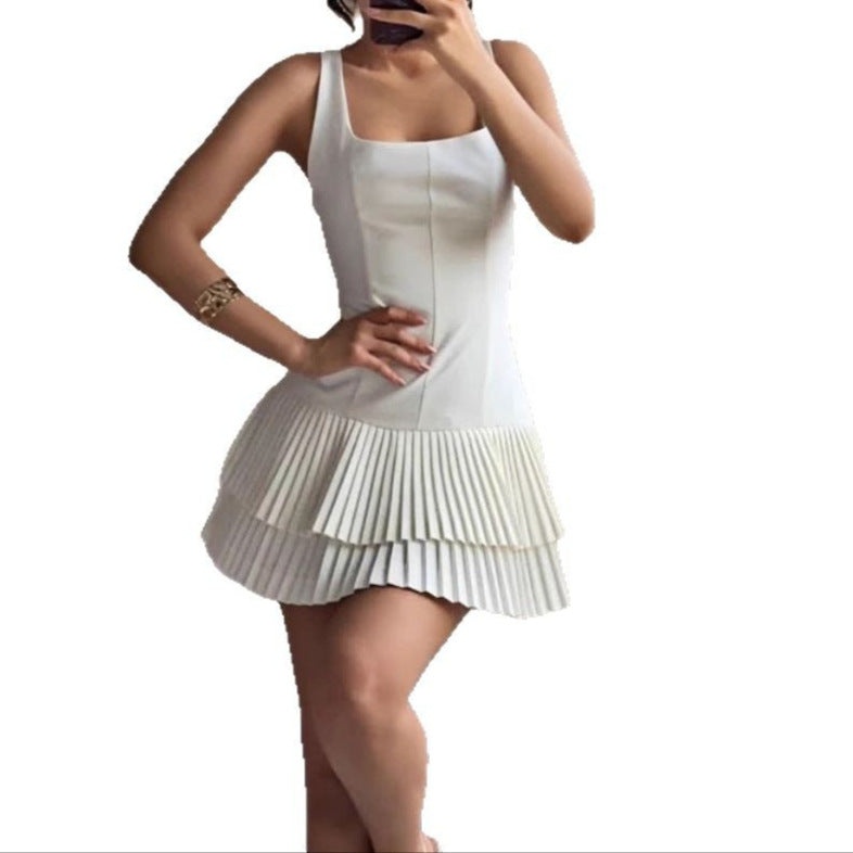 Damen Fließendes Kurzkleid mit Rüschendetails Drune