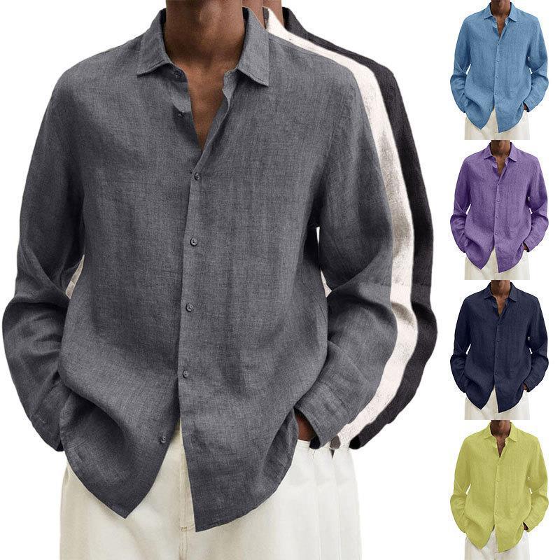 Herren nan leichtes Leinenhemd mit klassischem Kragen und lässigem Relaxed Fit Drune