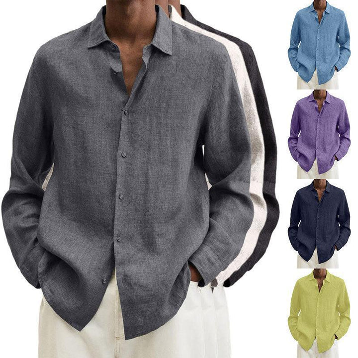 Herren nan leichtes Leinenhemd mit klassischem Kragen und lässigem Relaxed Fit Drune