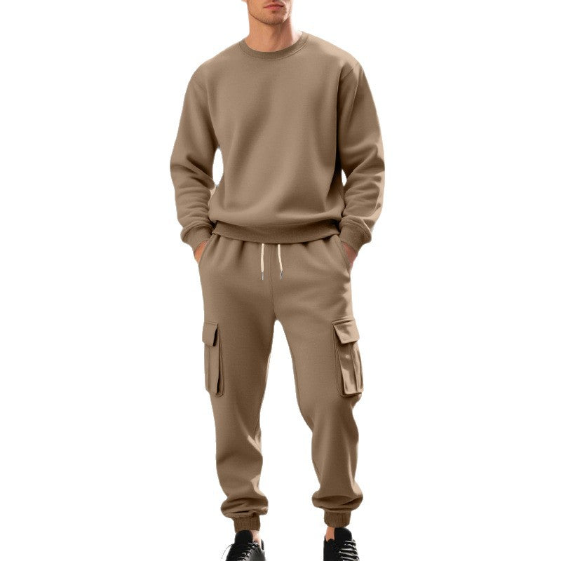 Herren nan utilitärische Cargo-Jogginghose mit großen Klapp- und Reißverschlusstaschen, elastischem Tunnelzugbund und gerippten Beinabschlüssen Drune