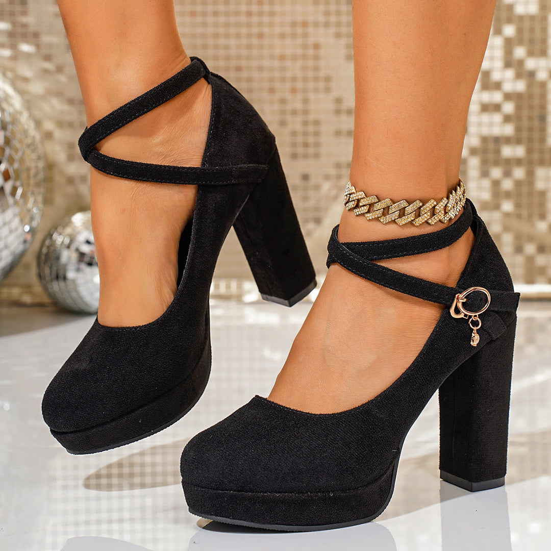 Damen Plateau-Pumps mit geflochtenem Riemen Drune