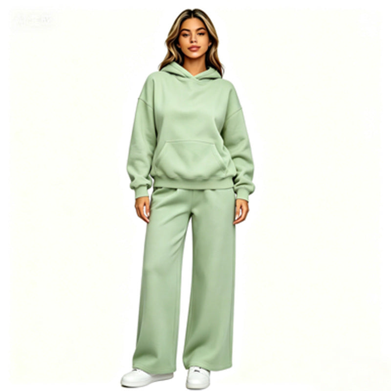 Damen Lässiger Kapuzenpullover mit weiten Hosen Drune