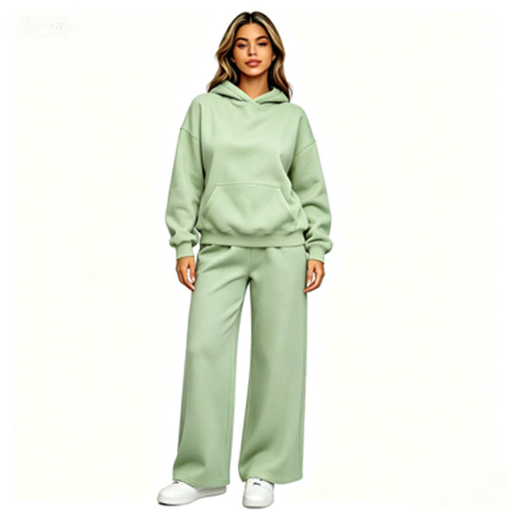 Damen Lässiger Kapuzenpullover mit weiten Hosen Drune