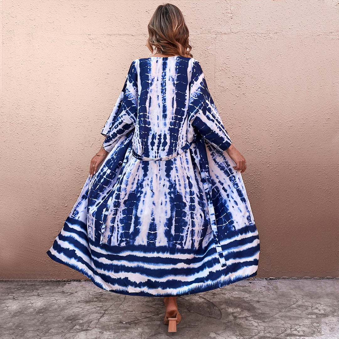 Damen Wickel-Kimono-Überwurf mit praktischem Bindegürtel Drune