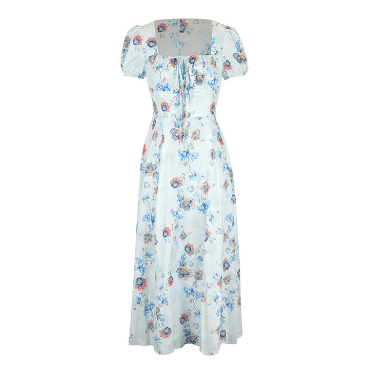 Damen Maxikleid mit raffiniertem Blumenprint und taillierter Silhouette Drune