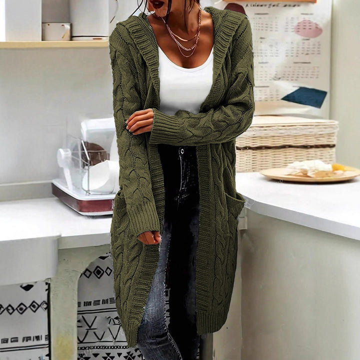 Damen Grobstrick Cardigan mit seitlichen Taschen und strukturiertem Zopfdesign Drune