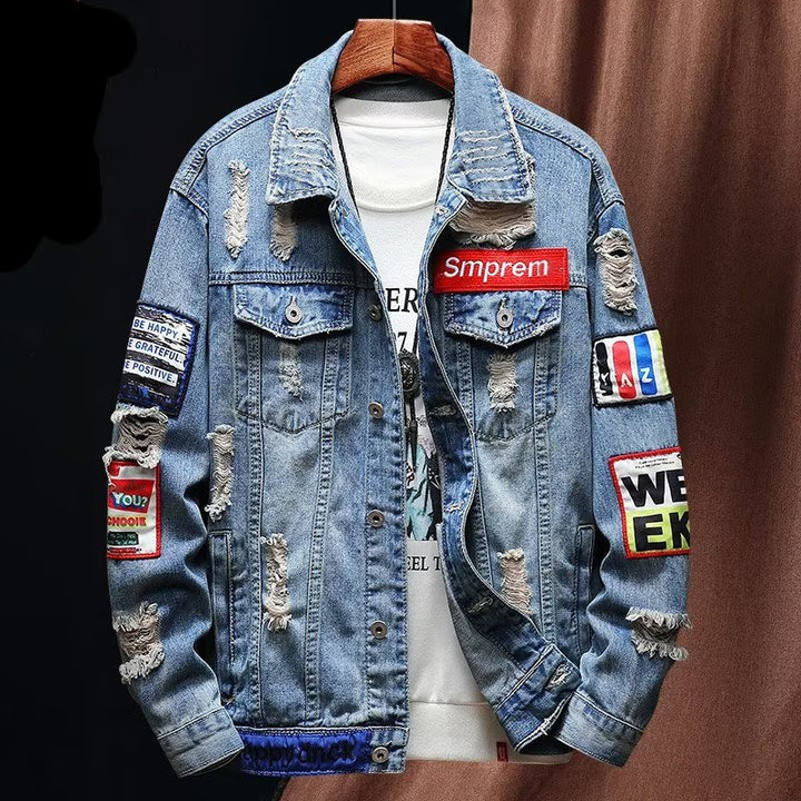Herren Modische Denimjacke mit strukturiertem Design Drune