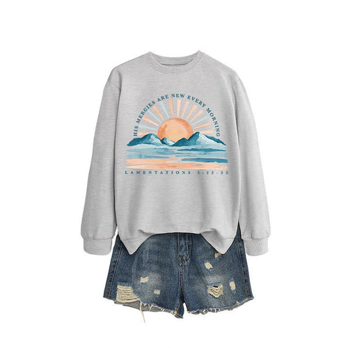 Damen Sweatshirt mit inspirierendem Sonnenaufgangsdesign und lässigem Schnitt Drune