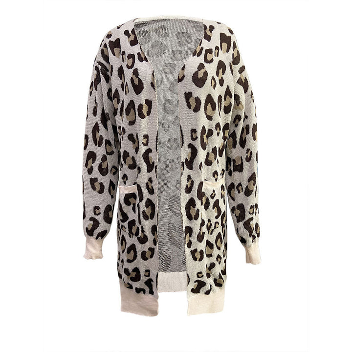 Damen Cardigan mit Leopardenmuster und praktischem Taschen Drune