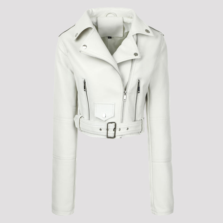 Damen Modische Kurz-Bikerjacke Drune