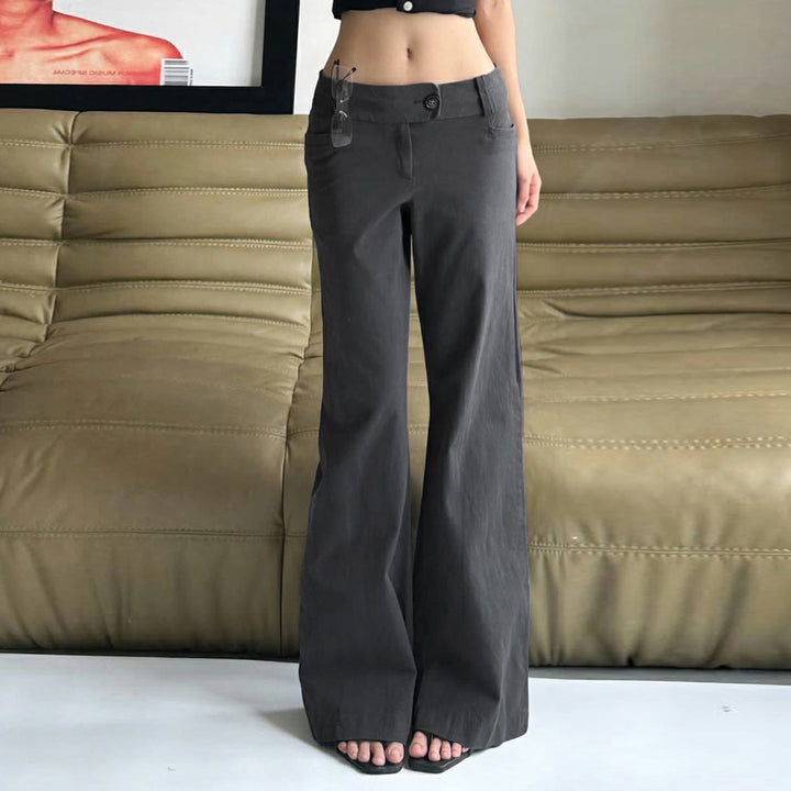 Damen Hochtaillierte Schlaghose aus Wollmix mit weitem Bein Drune