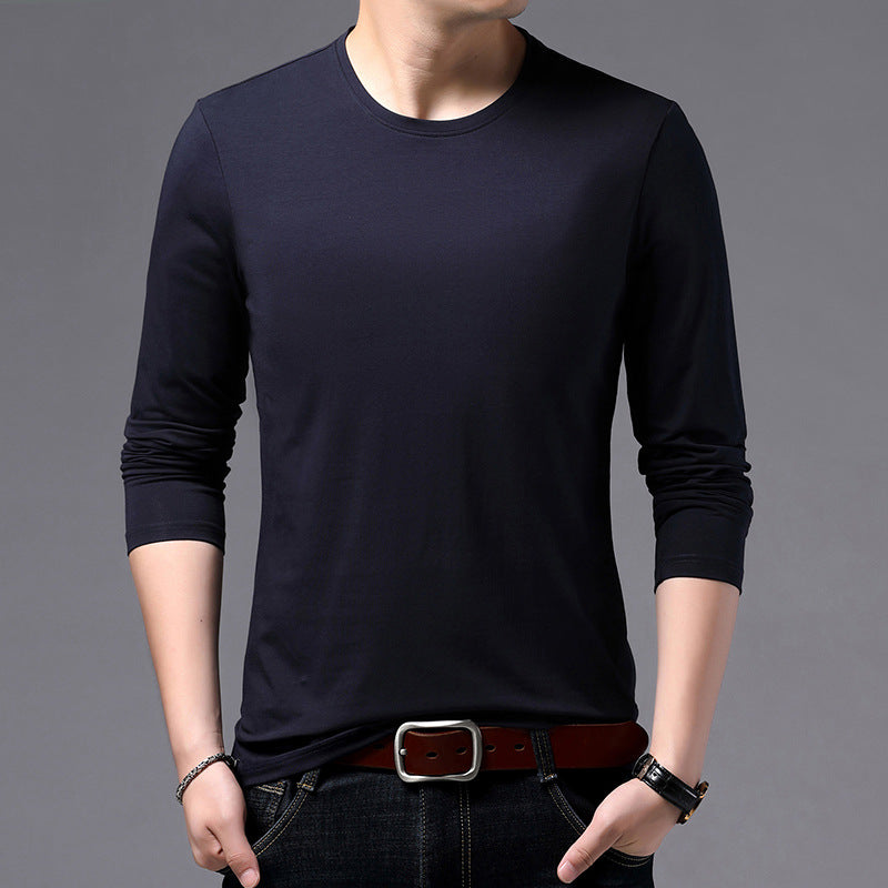 Herren Langarmshirt aus weich fallendem Material mit Rundhalsausschnitt Drune