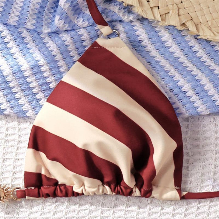 Damen Triangel-Bikini mit gestricktem Detail und eleganten Once-Wave-Trägern Drune