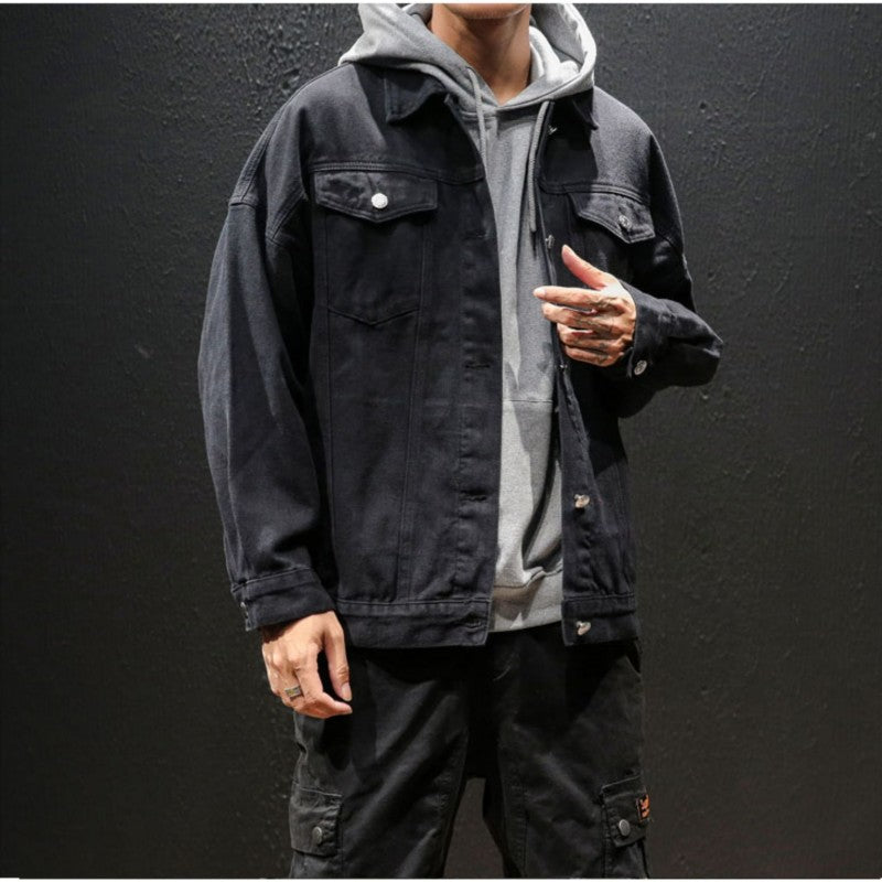 Herren Lässige Denimjacke mit Vintage-Details Drune