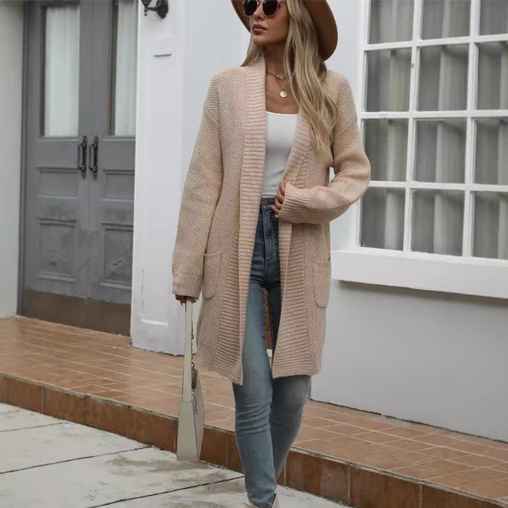 Damen Strickjacke mit offener Vorderseite und lässigem Schnitt Drune