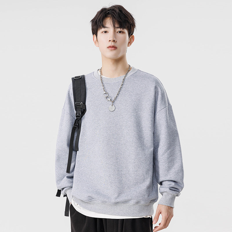 Unisex Oversize Rundhals-Sweatshirt aus schwerer Baumwollmischung mit geripptem Saum und Raglanärmeln Drune
