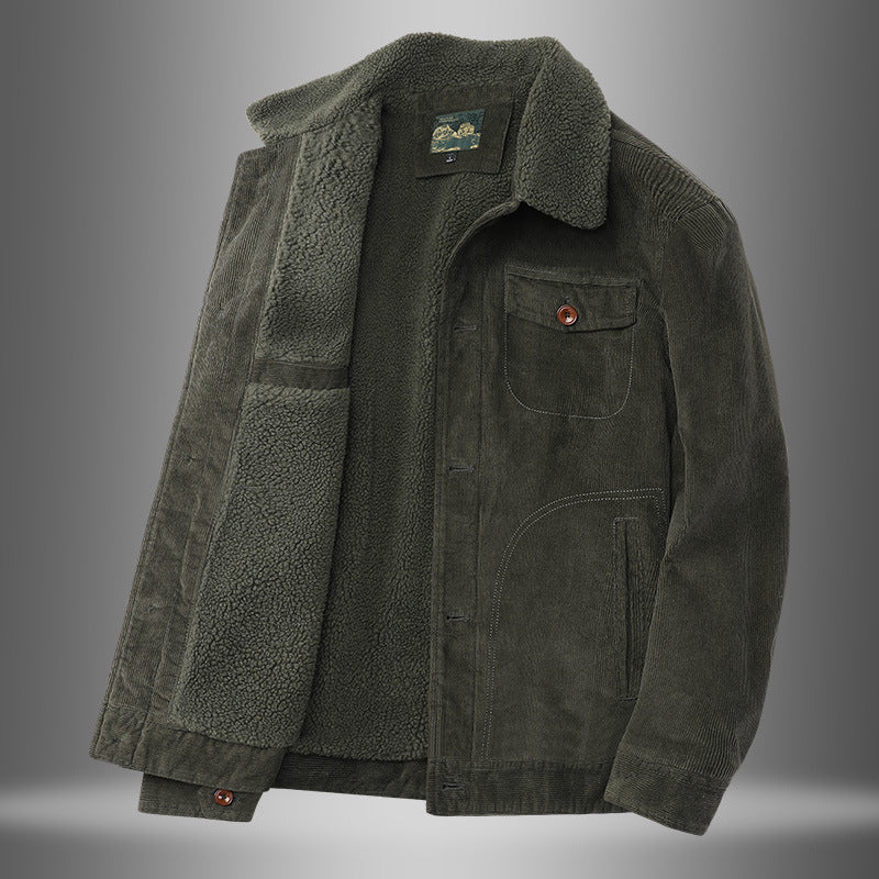 Herren Lässige Cordjacke mit Teddyfutter Drune 1787797447
