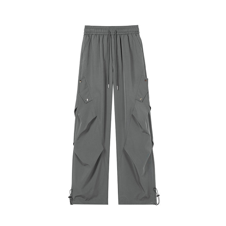 Damen Modische Cargo-Hose mit weitem Schnitt und elastischem Bund Drune