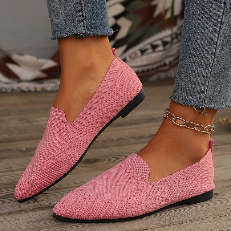 Damen bequeme Slipper mit atmungsaktivem Strickdesign Drune