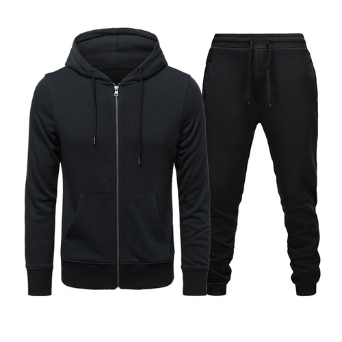 Herren Sportlicher Fleece Hoodie und Jogginghose Set Drune