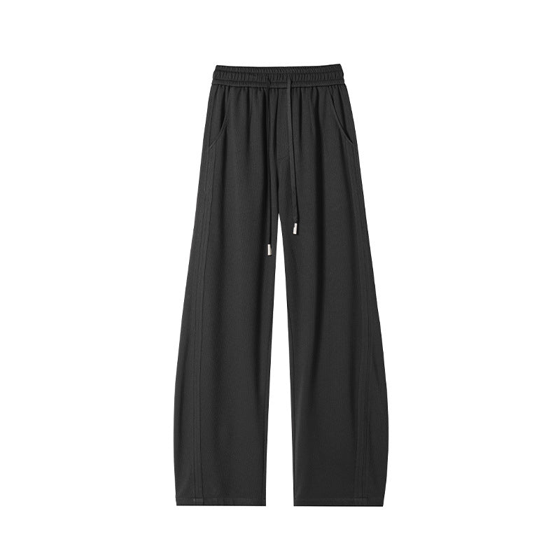 Herren Weite Relaxed Loungebundhose mit Tunnelzug und Eingrifftaschen Drune