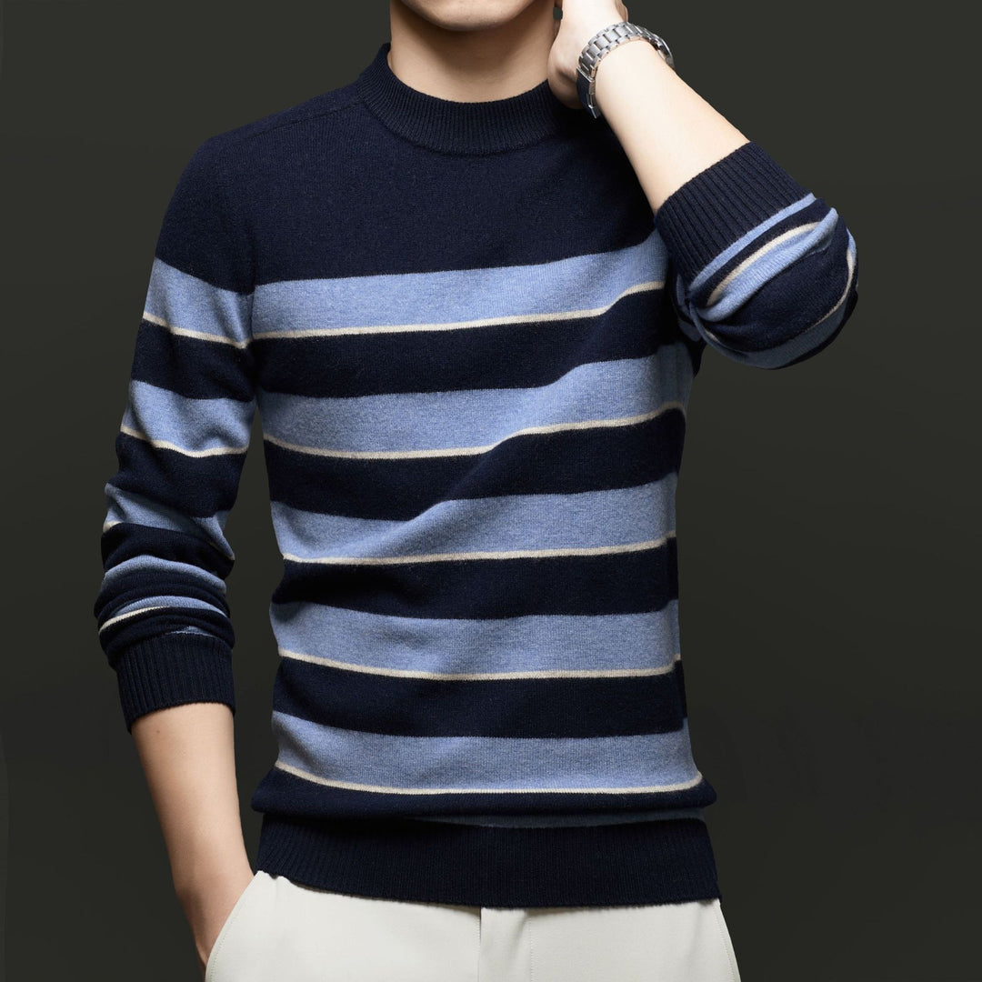 Herren Feinstrickpullover mit modischem Streifenmuster Drune