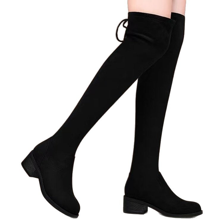 Damen Überknie Stiefel Drune