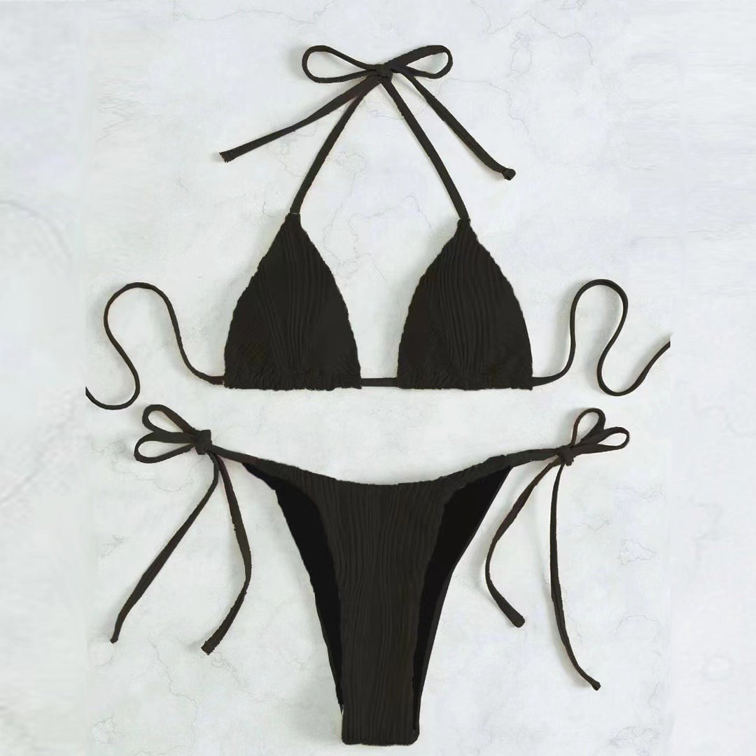 Damen Triangel-Bikini-Set mit eleganter Rüschendetail Drune