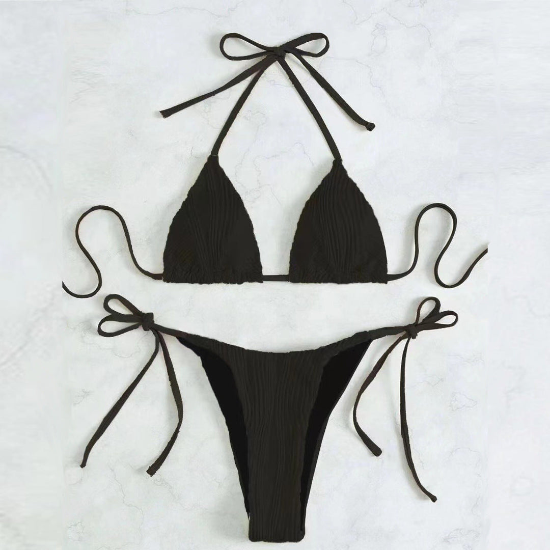 Damen Triangel-Bikini-Set mit eleganter Rüschendetail Drune