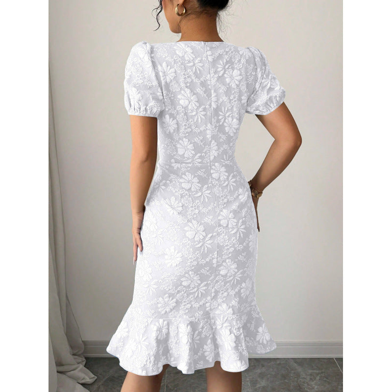Damen Etuikleid mit floralen Stickereien Drune