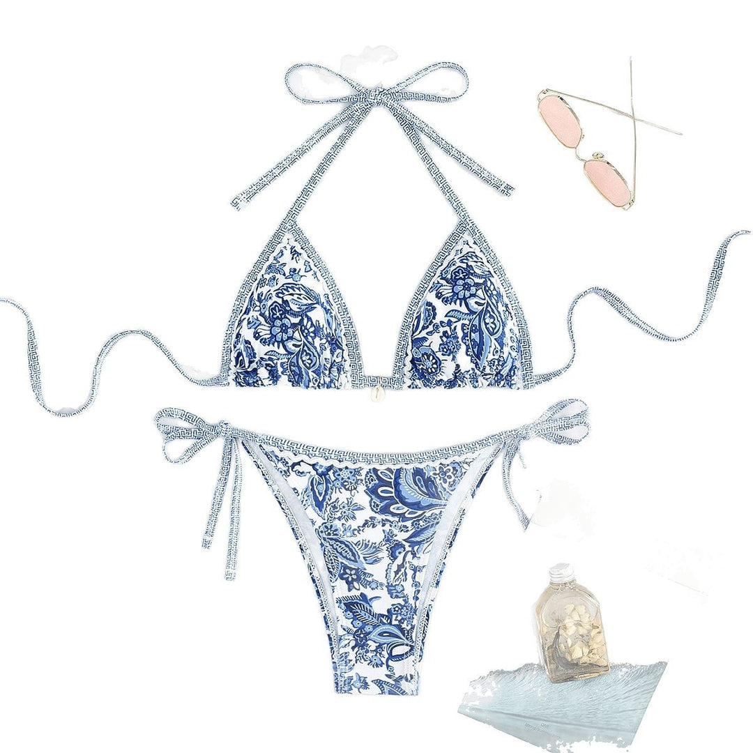Damen Triangel-Bikini-Set mit floralem Design Drune
