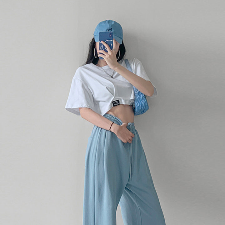 Damen Cropped T-Shirt mit lässigem Schnitt und modernen Details