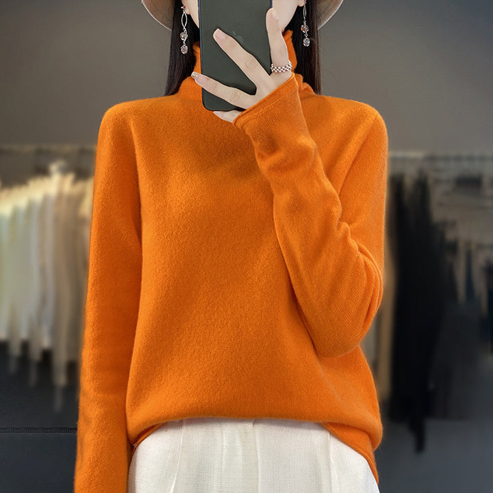 Damen Weicher Feinstrick-Rollkragenpullover mit kaschmirähnlicher Haptik und verlängerten Bündchen Drune